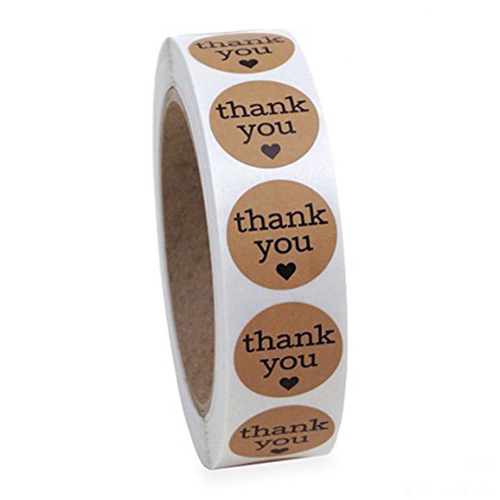 Bộ 500 miếng sticker giấy kraft dán túi đựng bánh kẹo tiệc cưới