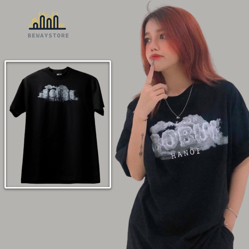 Áo thun BO.BUI MÂY Sài gòn Hà Nội unisex nam nữ form rộng hai màu Đen - Trắng