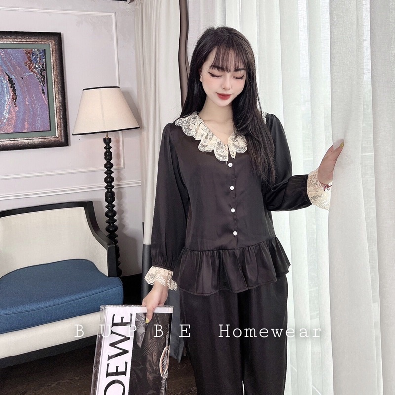 Đồ bộ nữ, pijama tiểu thư tay bồng pha ren nhiều màu, SOMNIA bộ mặc nhà đủ size có big size