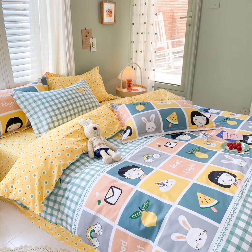 Bộ chăn ga gối Sài Gòn Beding 5 món chăn chần bông cao cấp, miễn phí may bo chun mọi kích thước nệm M2,M4,M5,M6,M8,2 | BigBuy360 - bigbuy360.vn