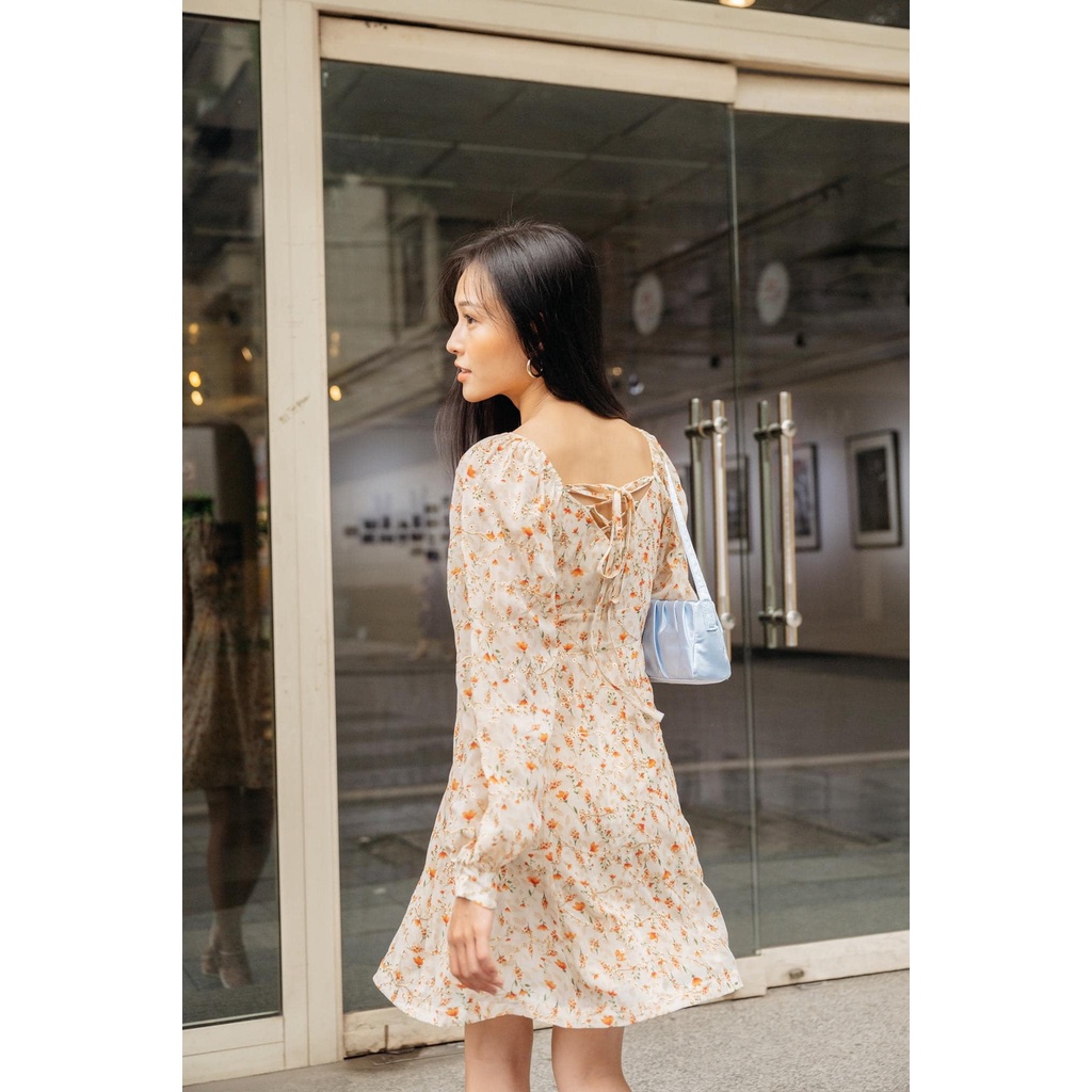 Đầm hoa tay bồng Ceci Cela New 99% - Size M