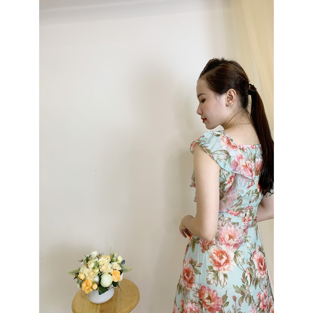 [Mã WASTMINI giảm 10% tối đa 30K đơn 150K] Váy Xòe hai dây, họa tiết hoa, chất Lụa Hàn ,dày dặn EMVY - V49 | BigBuy360 - bigbuy360.vn