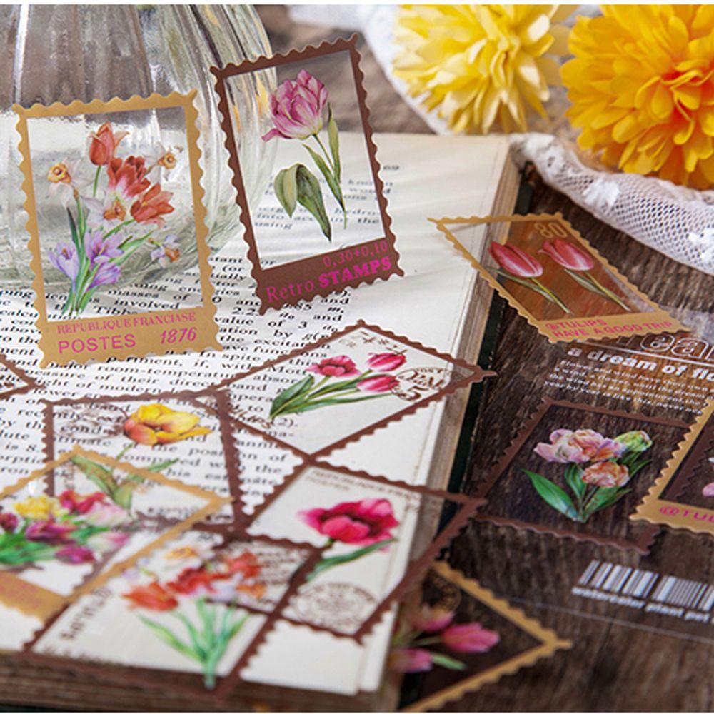 AUGUSTINA Miếng Dán PET Trong Suốt Họa Tiết Hoa Trang Trí Sổ Tay