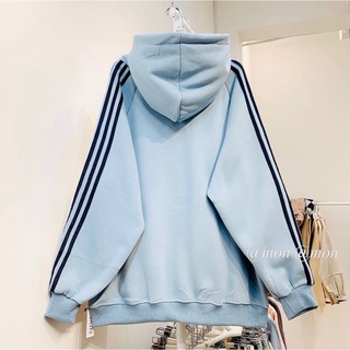[FREESIZE] Áo Hoodie Thể Thao Tay Sọc Nữ - Áo khoác nỉ có mũ tay bồng, form rộng, thiết kế đơn giản