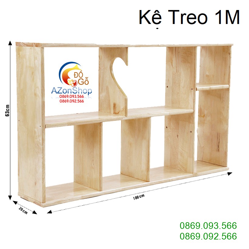 🌟 Kệ Sách Treo Tường (SALE SẬP SÀN) Rộng 1m Gỗ Tự Nhiên Chắc Chắn, Bền Bỉ - Azonshop🌟