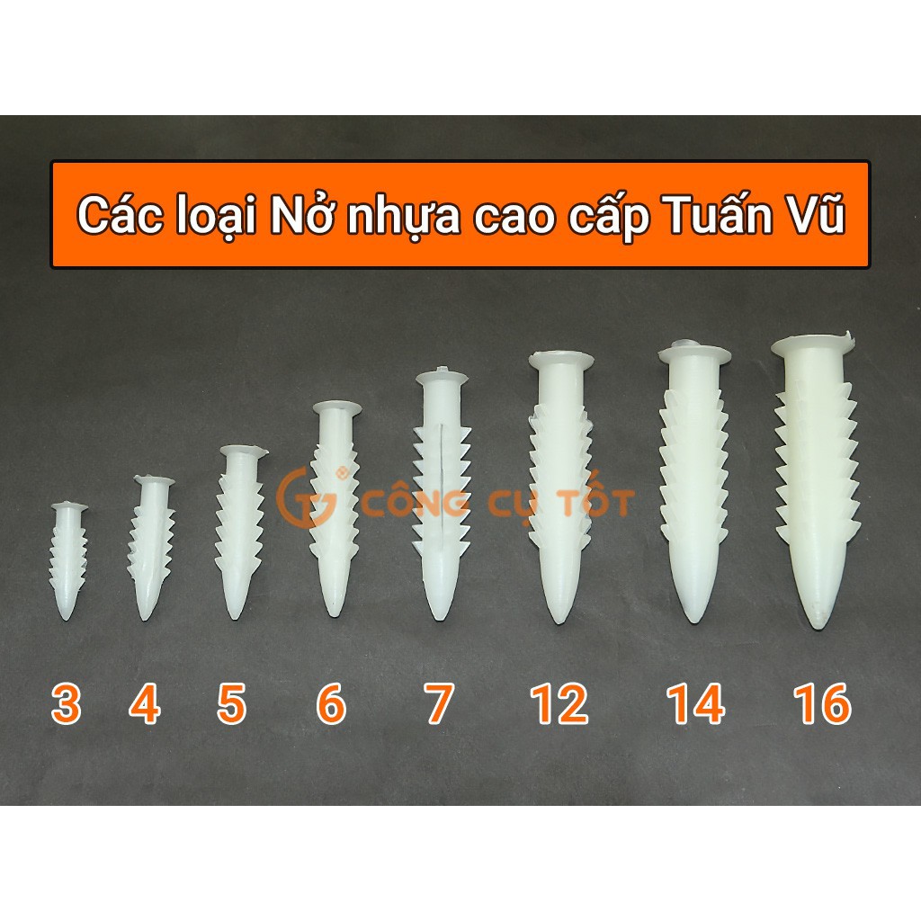 Gói 100c Tắc kê Nở nhựa 7cm loại dày