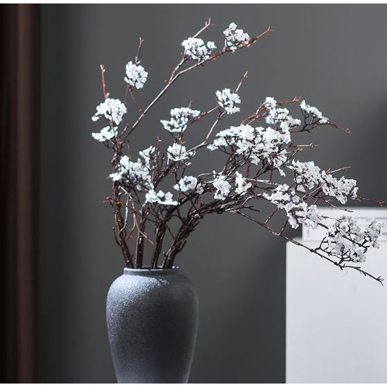 Cành Hoa Giả Đào Tuyết Đẹp Trang Trí, Decor Phòng Khách, Nhà Hàng, Quán Coffee