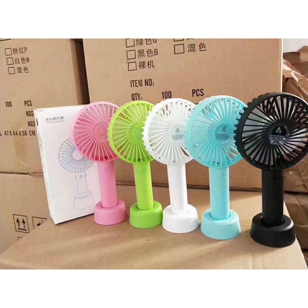Quạt mini tích điện cầm tay có chân đế để bàn 3 tốc độ gió N9 | BigBuy360 - bigbuy360.vn