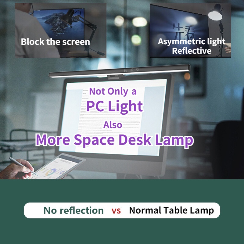 Đèn LED Đọc Sách Màn Hình Máy Tính / Laptop Bằng PC 50cm 33cm Cổng USB Có Kẹp Dài 60 Phút