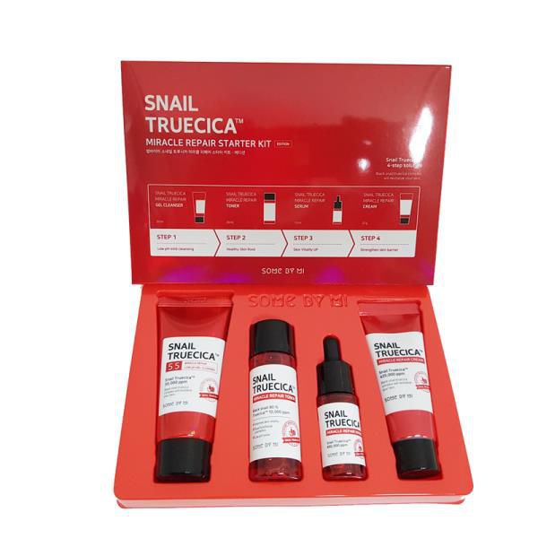 [Set 4 món] Bộ Kit Dưỡng Phục Hồi, Tái Tạo Da Chiết Xuất Ốc Sên Some By mi Snail Truecica Miracle Repair Starter Kit Chư