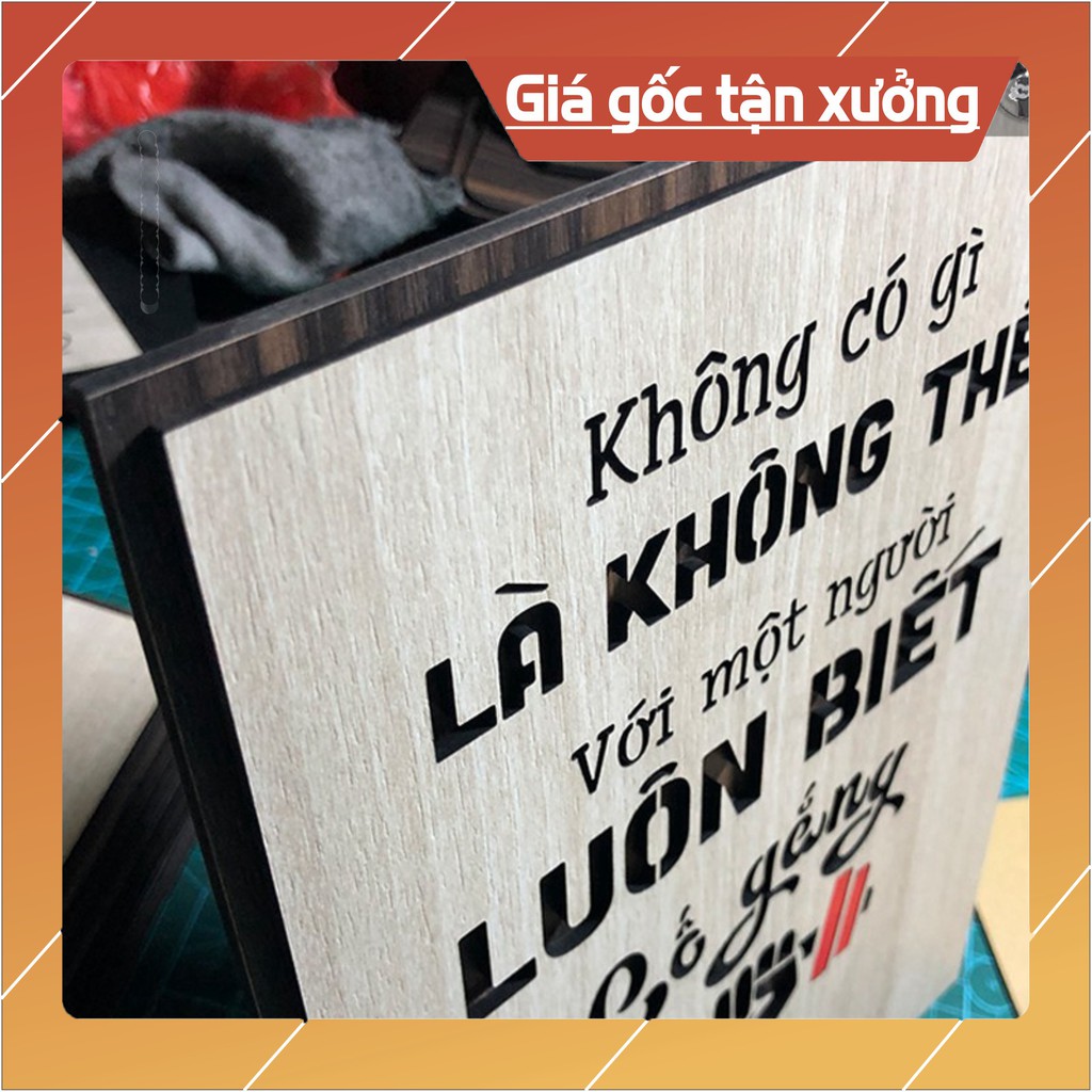 Tranh tạo động lực - mẫu câu "không có gì là không thể với một người luôn biết cố gắng"