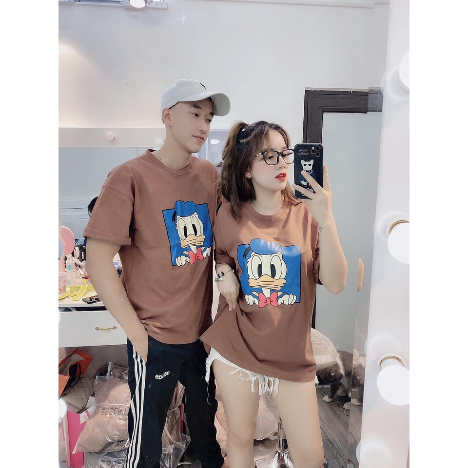 Áo phông tay lỡ unisex form rộng hình Vịt Donald_Áo thun tay cộc nam nữ basic, hottrend