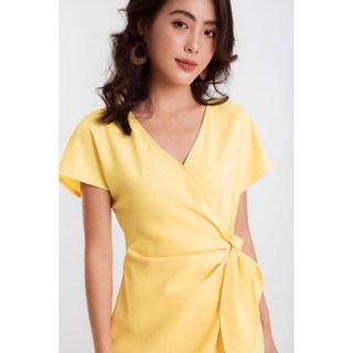 ĐẦM CỔ V THẮT NƠ EO EDINI