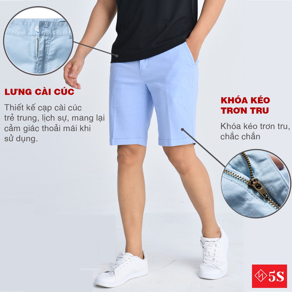 Quần Sooc Nam 5S (6 màu), Vải Kaki Cotton Premium Co Giãn Thoải Mái, Bền Màu (QSK21050-06)