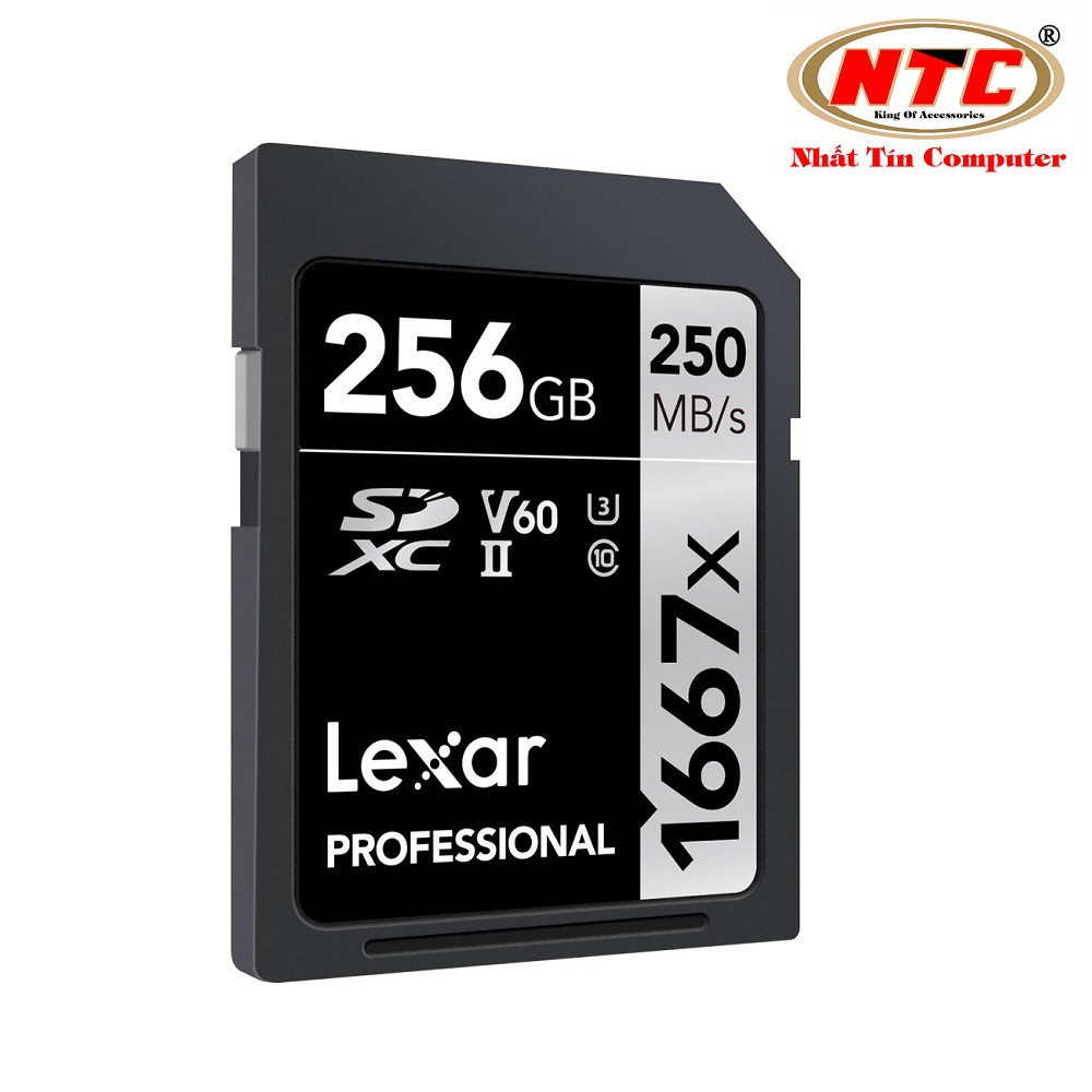 Thẻ nhớ Máy Ảnh SDXC Lexar Professional 256GB 1667x UHS-II U3 V60 Read 250MB/s (Đen)