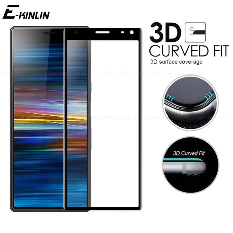 Kính Cường Lực 9H Bảo Vệ Toàn Màn Hình Viền Cong 3D Cho Sony Xperia 10 8 5 1 II III IV Lite Plus