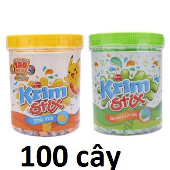 hộp 100 que kẹo Krim Stix