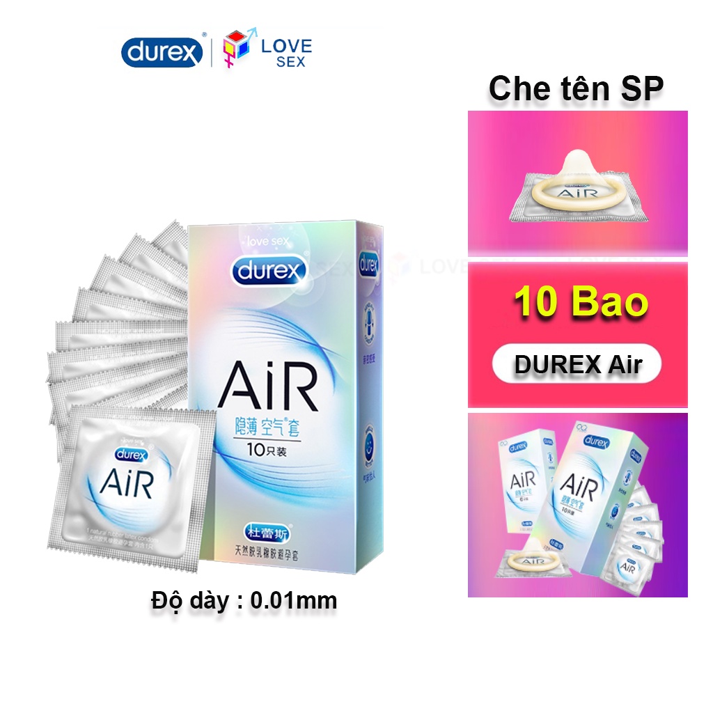 Bao cao su durex air 10 bao. bcs siêu mỏng tăng cường gel bôi trơn - ảnh sản phẩm 6