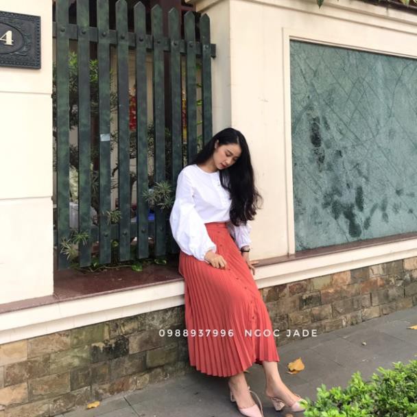 🍀 10.10 10.10 😍 🌸 🍀 9.9 Chân váy stradivarius cạp chun mẫu hot 2019(Pleated Skirt) .. Đẹp . . Đẹp . .