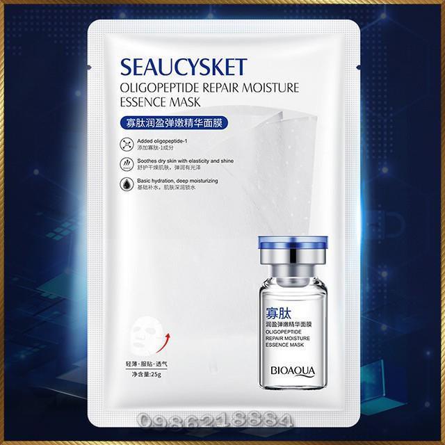 Mặt nạ tinh chất Oligopeptide Bioaqua Seaucysket Essence Mask dưỡng da đàn hồi và sáng mịn BSO9