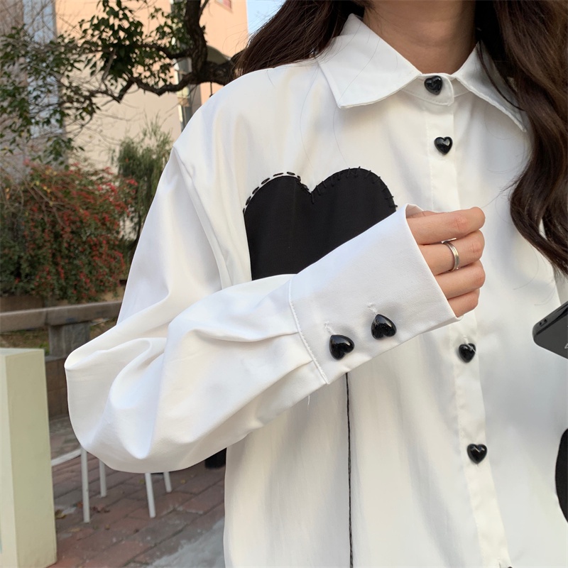 Áo Sơ Mi Trắng Tay Dài Dáng Rộng Màu Trơn Đơn Giản Thời Trang Phong Cách Hàn Quốc Cho Nữ