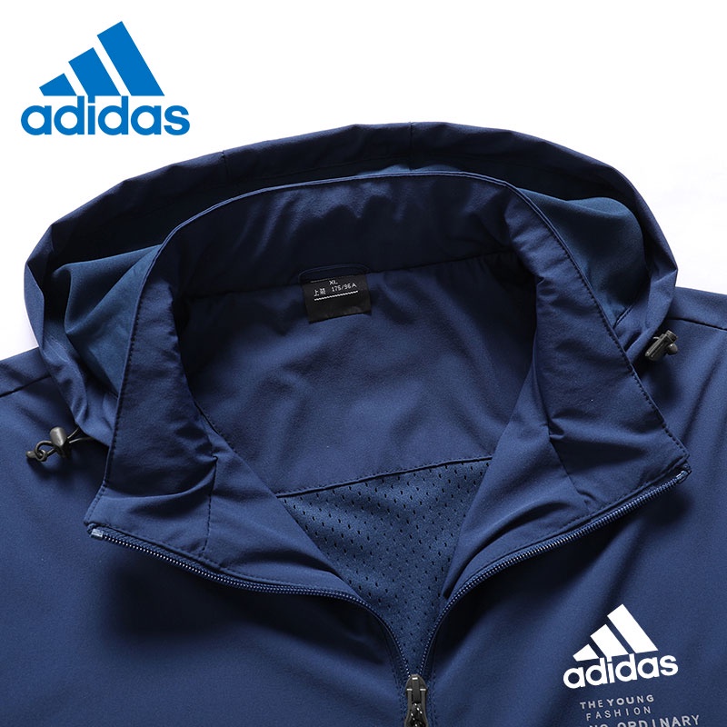 Áo khoác gió thể thao Adidas thoáng khí chống thấm nước cỡ L-8XL cho nam