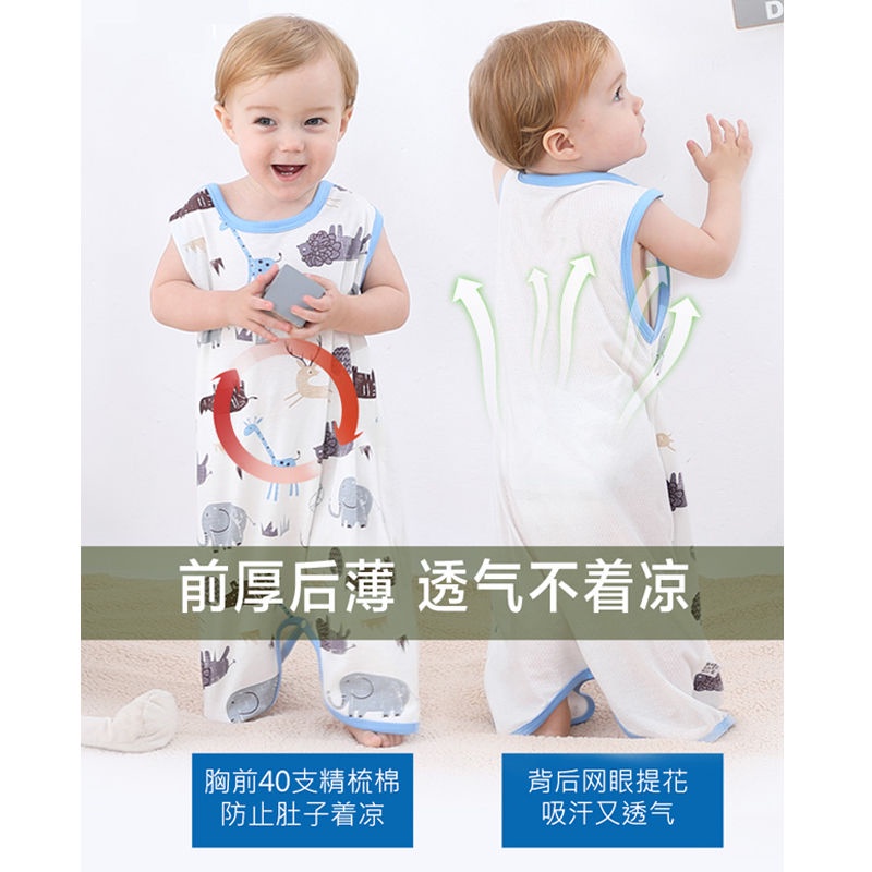 Túi Ngủ Không Tay Chất Liệu Cotton Thời Trang Mùa Hè Cho Bé