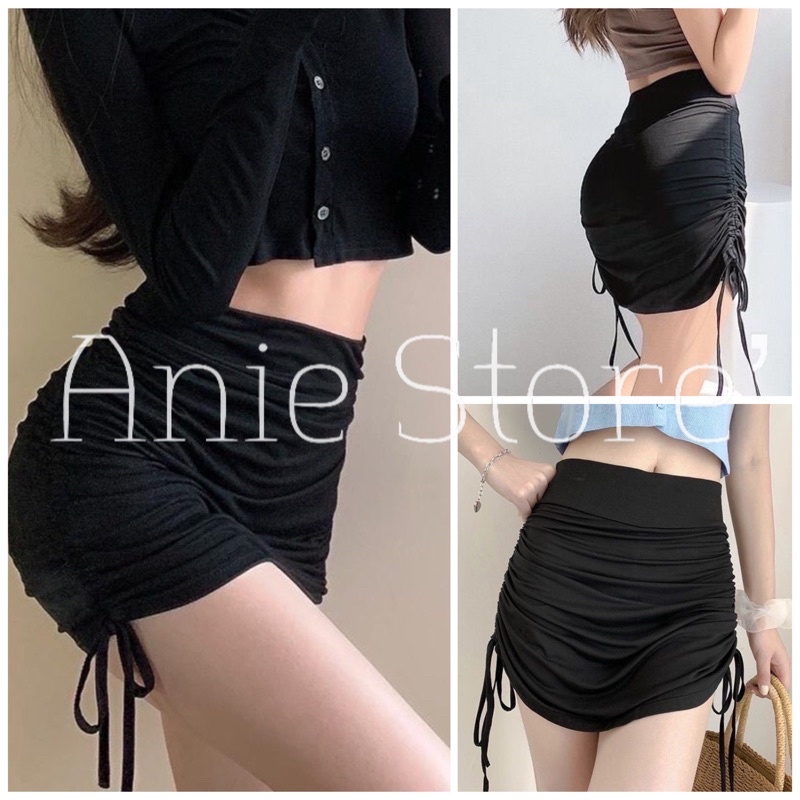 Chân Váy Nhúm Dây Rút Hông 🦋 Váy Nữ Ngắn Chất Borip 🦋