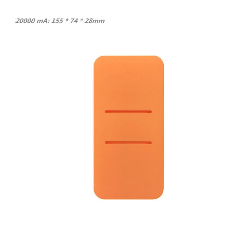 Vỏ silicon bảo vệ pin sạc dự phòng hai cổng USB cho Xiao Mi 2 10000/20000mAh