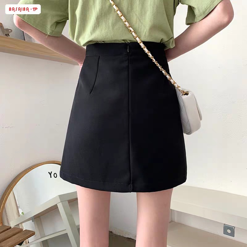 TM chân váy Chữ A tà chéo phối cúc 45cm vải tuyết mưa | BigBuy360 - bigbuy360.vn