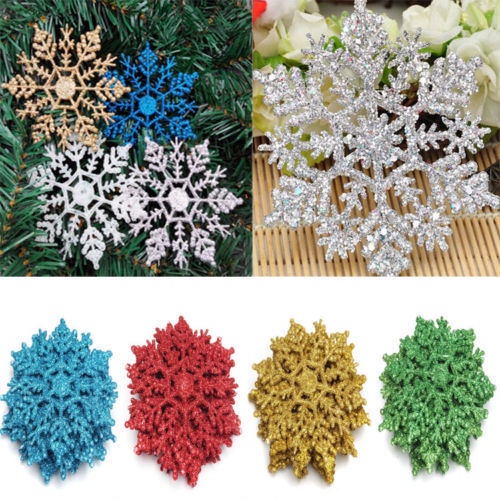 Bộ 2 Bông Tuyết Nhân Tạo Lấp Lánh Trang Trí Cây Thông Giáng Sinh