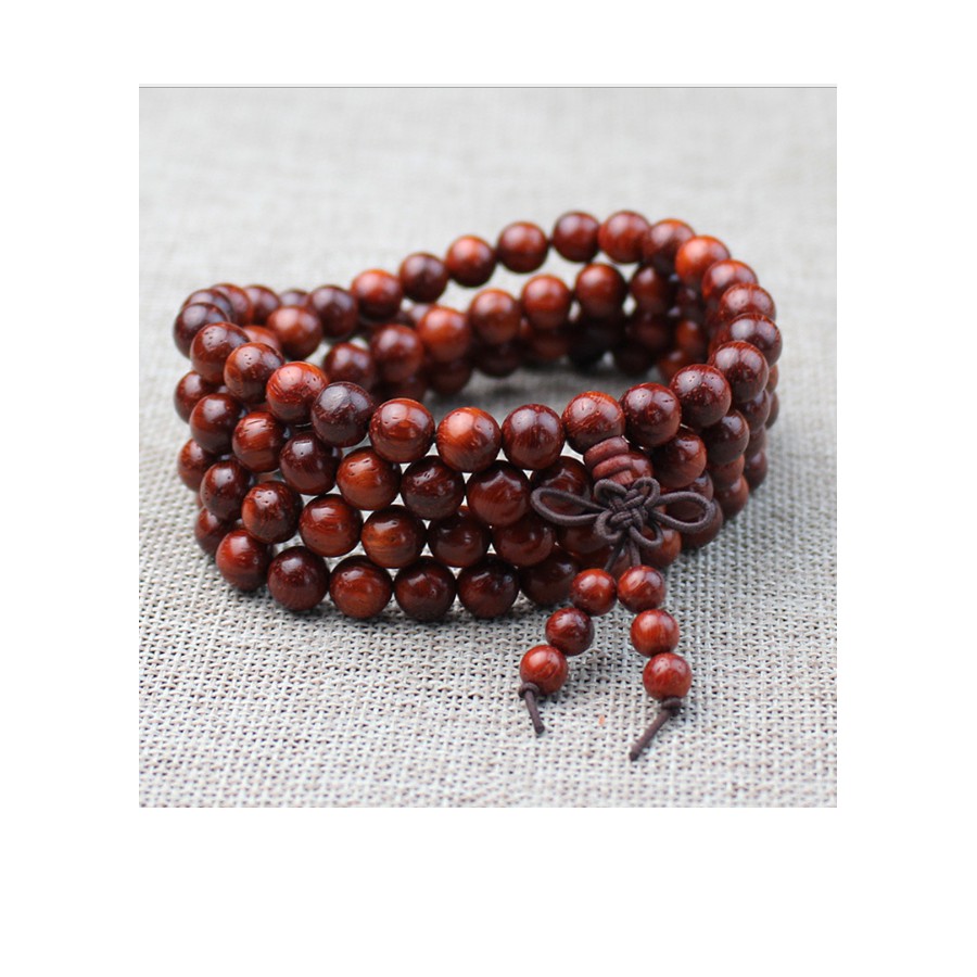 Vòng tay gỗ đàn hương đỏ 108 hạt nhiều kích thước VG9