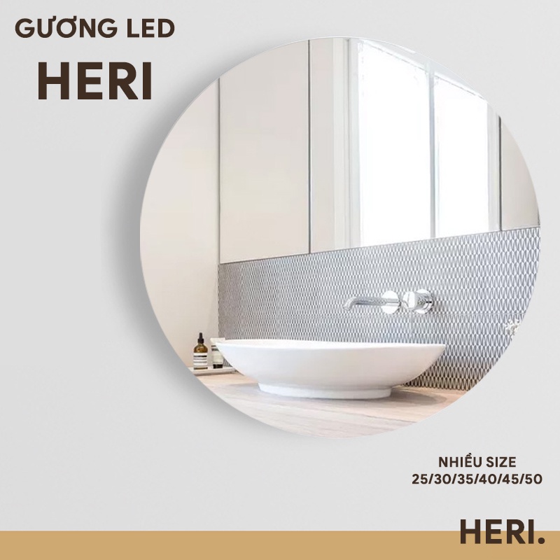 Gương Treo Tường Có LED, Nút Cảm Ứng  tắt mở, Nhiều Size Lựa chọn, Treo Dễ Dàng, Gương Treo Bàn Trang Điểm, Treo Nhà Tắm