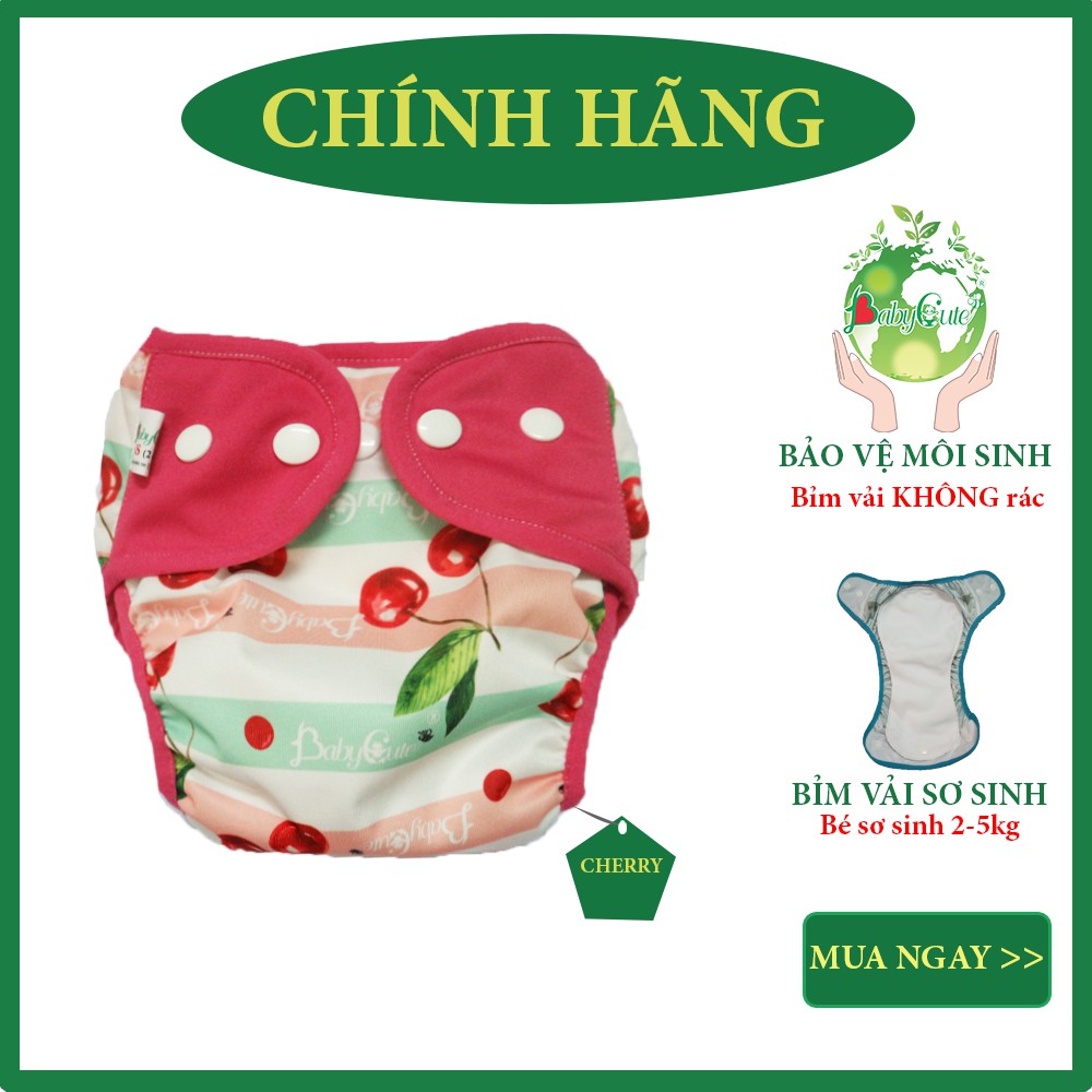 [MẪU MỚI] Bỉm tã vải BabyCute cho bé sơ sinh từ 2-5kg (gồm 1 vỏ + 1 lót) - Giao mẫu ngẫu nhiên