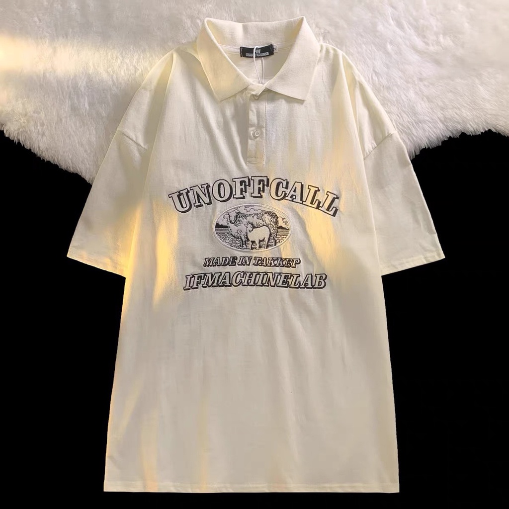 Áo Thun Polo Nam Nữ  Form Rộng Con Cừu Unoffcall Vải Dày Mịn Thoáng Mát Thiết Kế Thời Trang Kiểu Dáng Năng Động