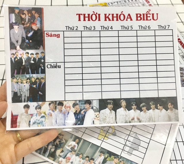 3 Thời khoá biểu BTS thời khoá biểu thần tượng kpop mẫu ngẫu nhiên