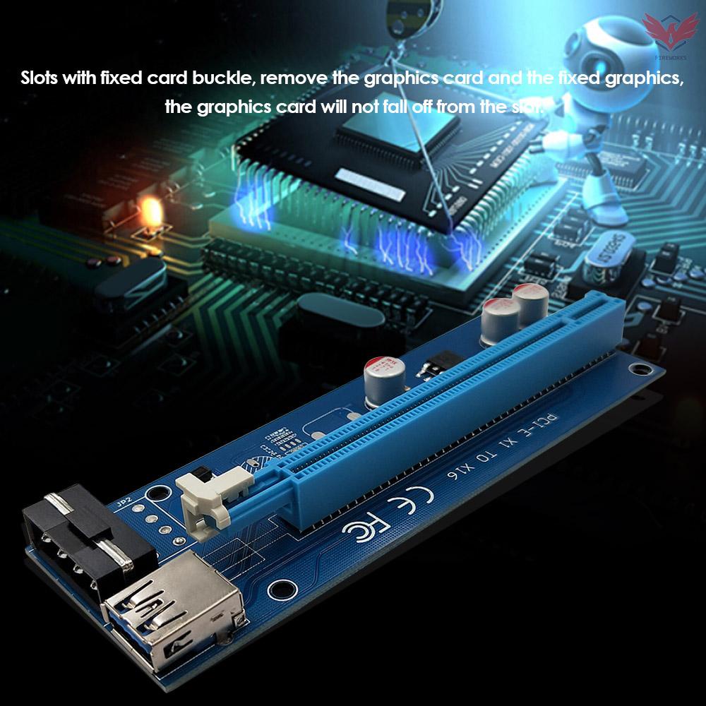 Card Chuyển Đổi Pci-E 1x Sang Pci-E 16x Pci-E 4pin Với Cáp Dữ Liệu Usb 3.0 Sata Cho Bitcoin Mining