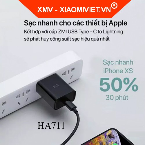 Cốc sạc/Củ sạc nhanh Xiaomi Zmi 18W HA612/HA711 - Hàng chính hãng