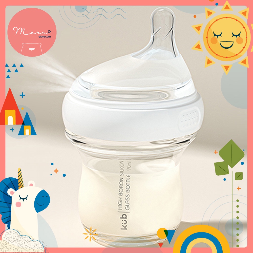 [Freeship 50K] Bình sữa cho bé sơ sinh bằng thủy tinh 90ml KUB