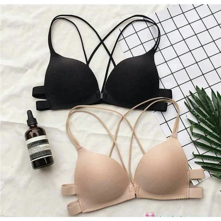 Bra cài khuy trước 801 hot hit, áo lót nâng ngực đúc su cài trước không gọng hình bàn tay