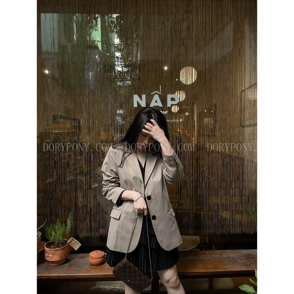 (Thiết Kế Cao Cấp) - Áo Khoác BLAZER TRƠN LÓT LỤA HANNY 2 lớp – AKTK002 - Designed by DoryPony