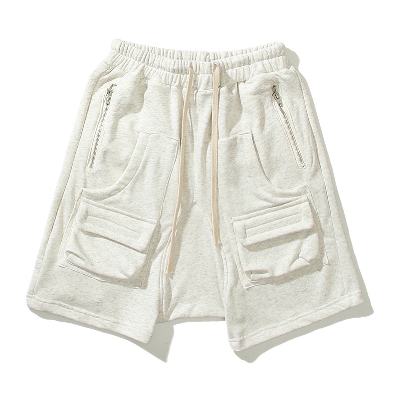 Quần short thể thao vải cotton lưng thun phối nhiều túi thời trang cho nam và nữ