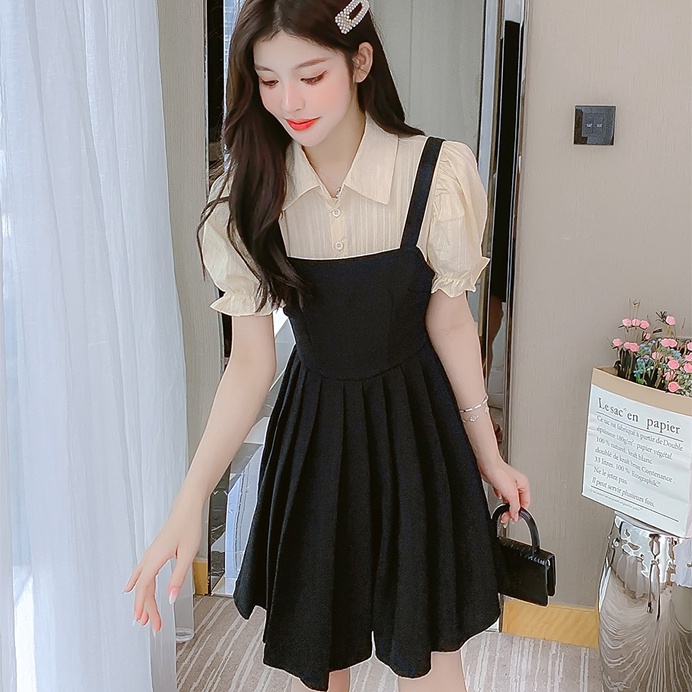 Đầm Tay Phồng Ngắn Thời Trang Mùa Hè Hàn Quốc Cho Nữ