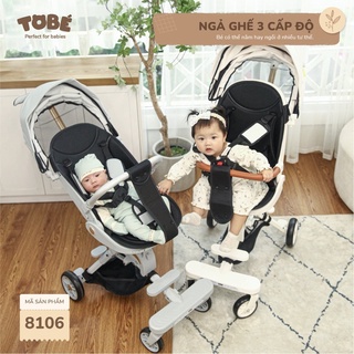 Xe đẩy gấp gọn Tobe Rico Plus cao cấp chịu lực tốt giảm rung lắc chất liệu da PU thiết kế ngả ghế linh hoạt bé 8105 8106
