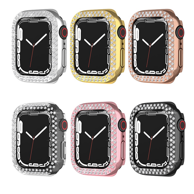 Ốp đính đá bảo vệ mạnh mẽ thích hợp cho đồng hồ Apple 7 45mm 41mm Iwatch 6 5 4 SE 3 2 1 40MM 44MM 38MM 42MM 7 41mm
