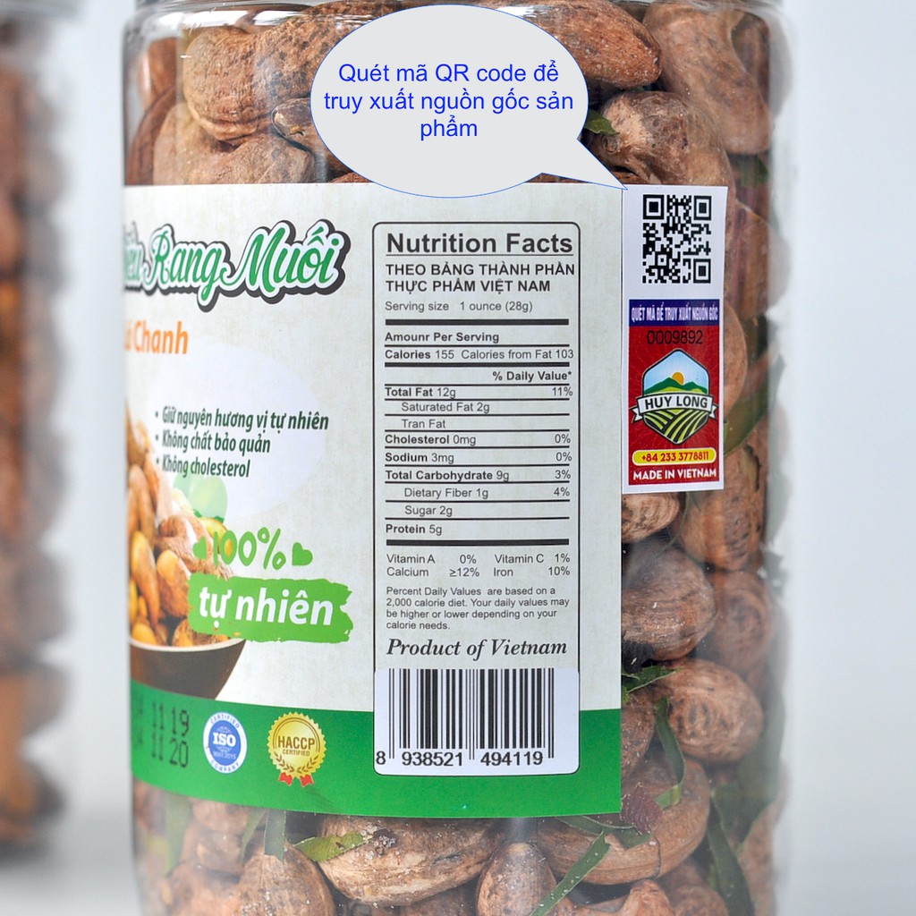 300g Hạt điều rang muối Bình Phước ISO9001