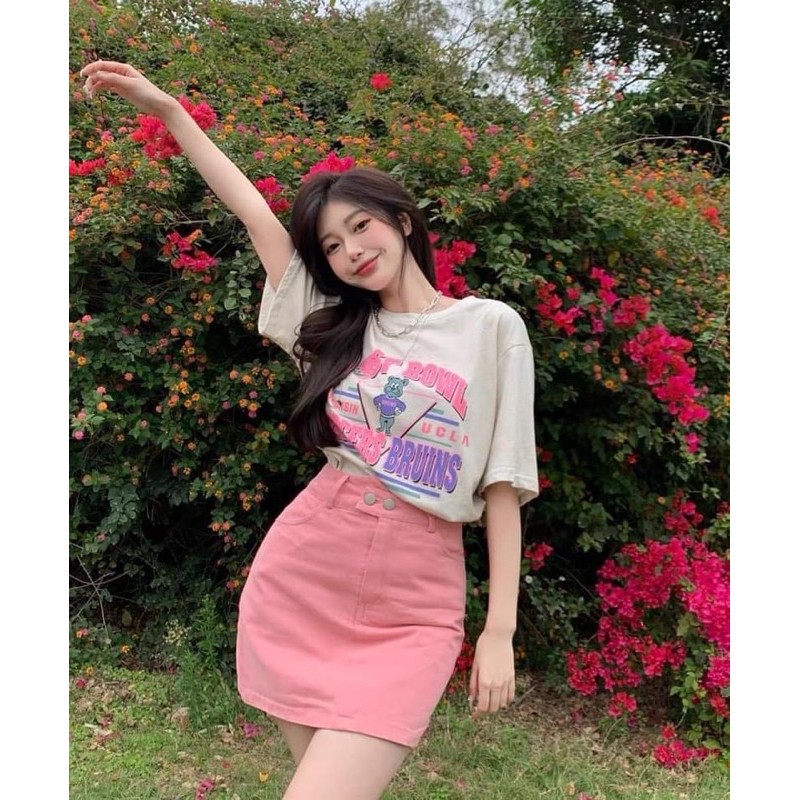 [Mã WASTCOOL giảm 15% tối đa 50K đơn 99K] BNU63 - SET ÁO PHÔNG CHỮ + CHÂN VÁY HỒNG NỮ | BigBuy360 - bigbuy360.vn