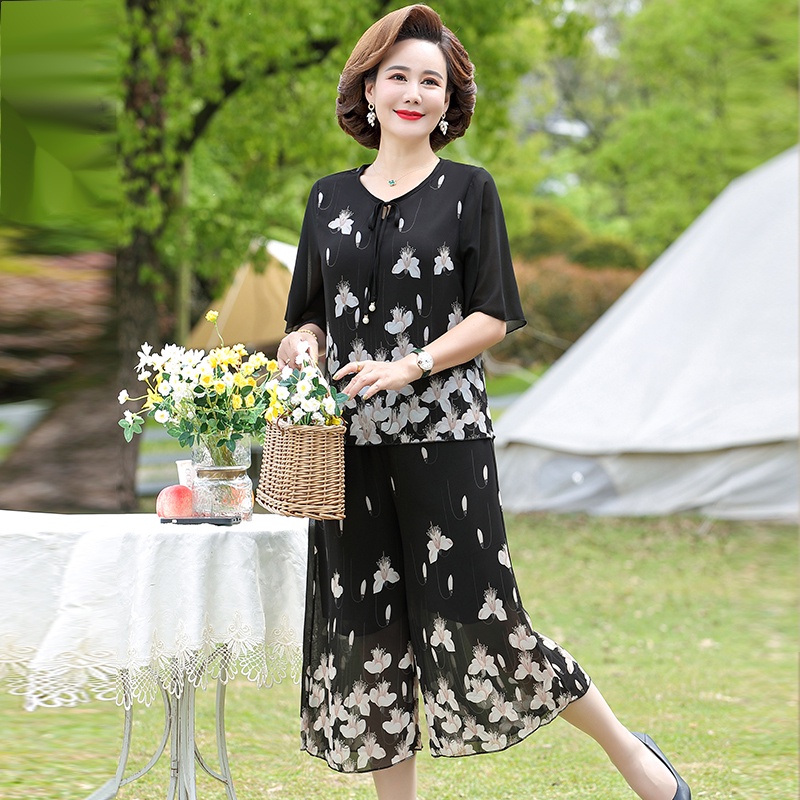 Áo Sơ Mi Voan Tay Ngắn Phong Cách Phương Tây Mùa Hè Cao Cấp Cho Phụ Nữ Trung Niên