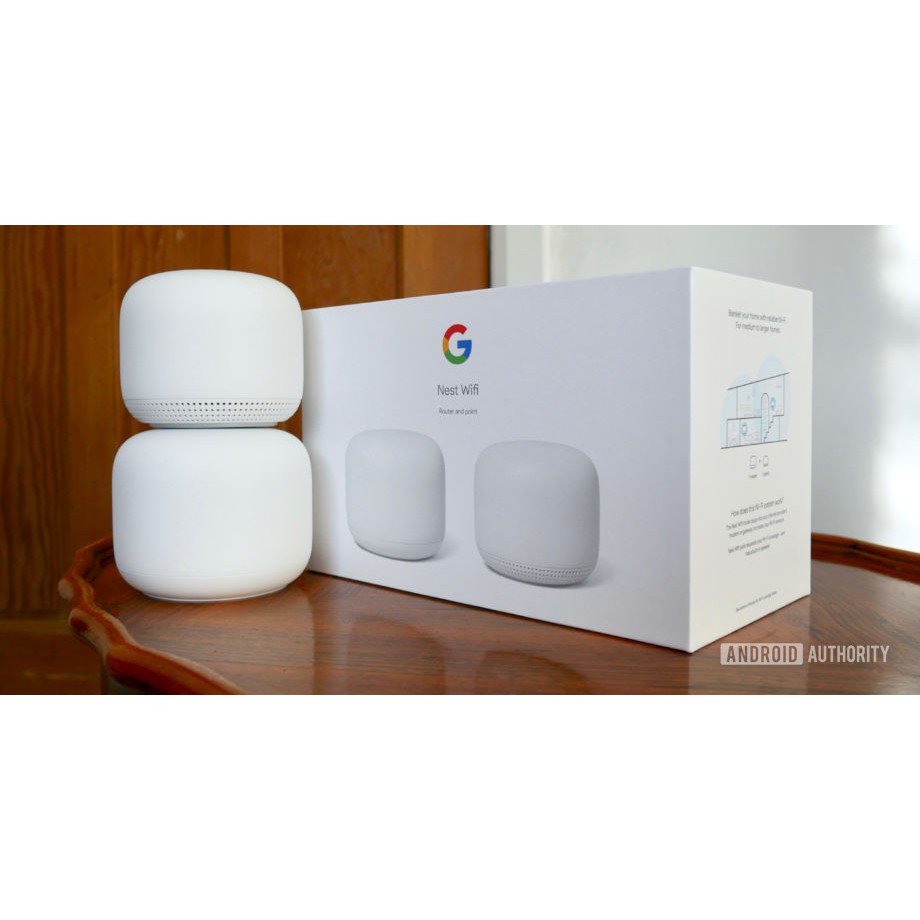 Google Nest Wifi thế hệ mới 2 pack (1 Router + 1 Point) Tích hợp trợ lý ảo Google Assistant, hàng nguyên seal - US.