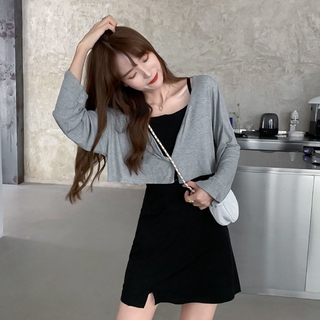Set Đầm Hai Dây Kèm Áo Khoác Cardigan Xinh Xắn Cho Thú Cưng